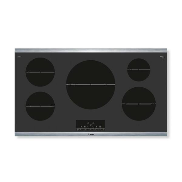 Bosch 800 Series 36 in. Induction Cooktop in Black with Stainless Steel Frame and 5 SpeedBoost Elements