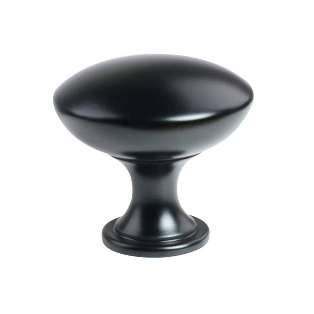 Flat Black Modern Round Cabinet Knob 25-Pack