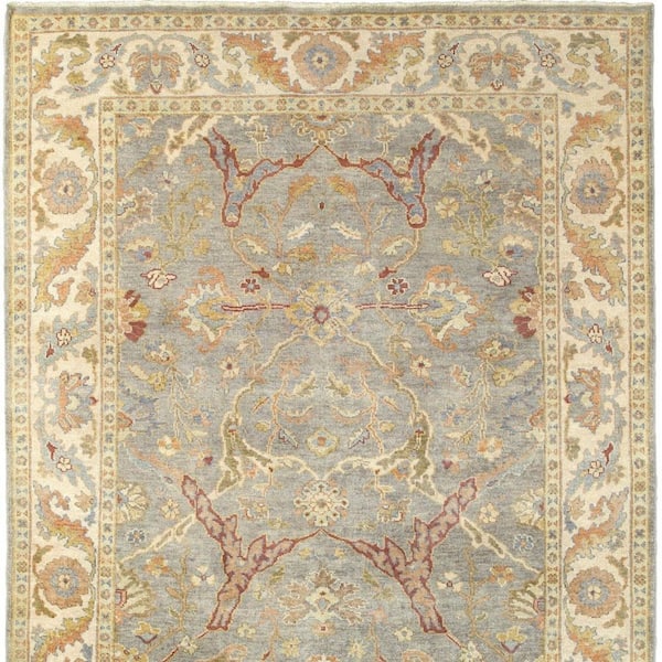9 ft. x 12 ft. Gray, Beige Oriental Washable Area Rug