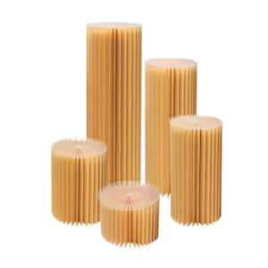 39.4 in. H x 11.8 in. W Indoor/Outdoor Champagne Foldable Cardboard PVC Cylinder Flower Stand (5-Pack)