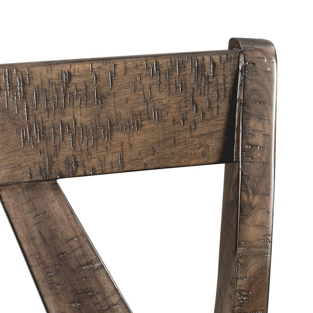 Flynn 30" Dark Walnut Rustic Wood Bar Stool Set