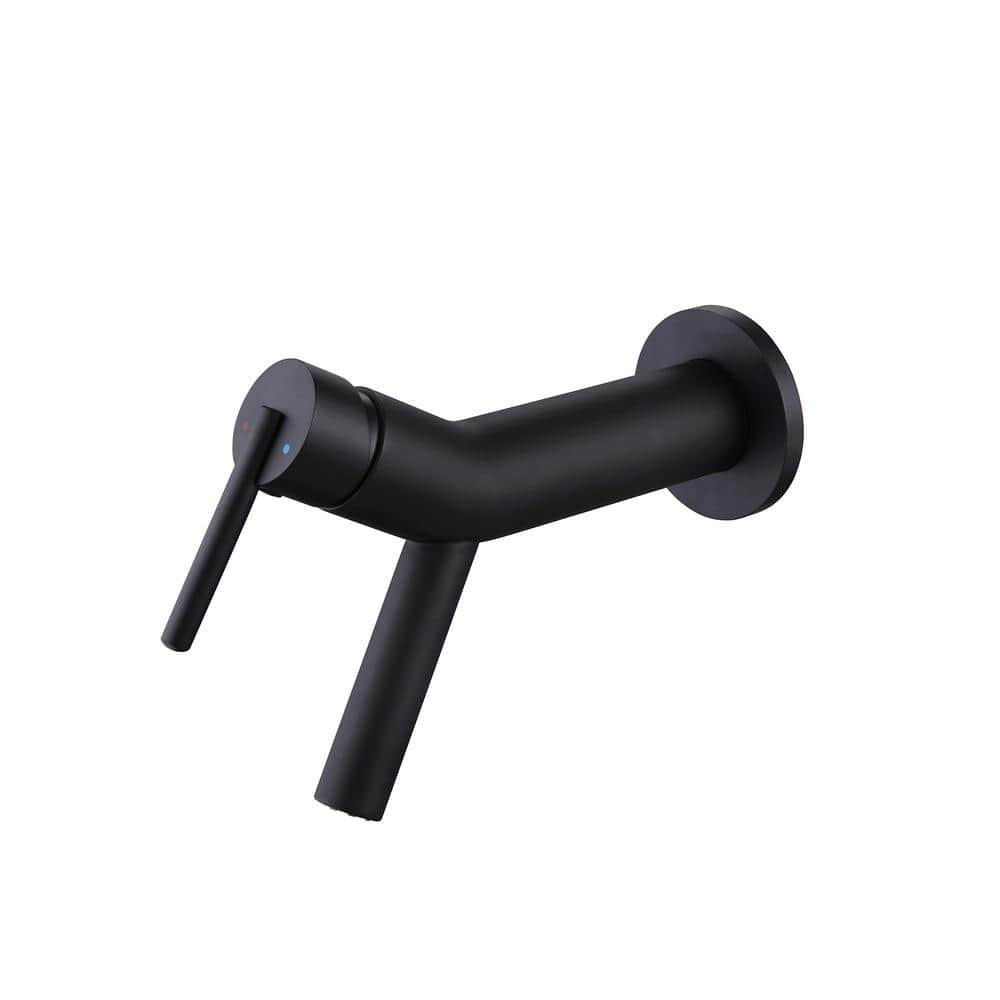 Tomfaucet Single Handle Wall Mounted Bathroom Faucet In Matte Black Tfg3301mb The Home Depot 8111