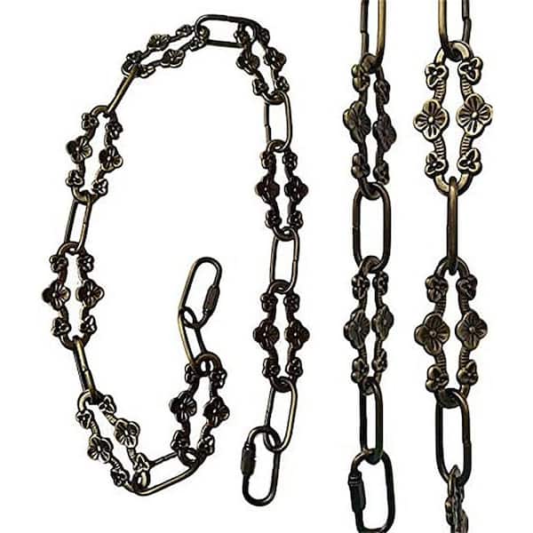 Decorative Antique Bronze Finish Plum Buckle Chain 30 in. for Hanging Lighting Fixtures Mirrors Planters 50 lbs Capacity