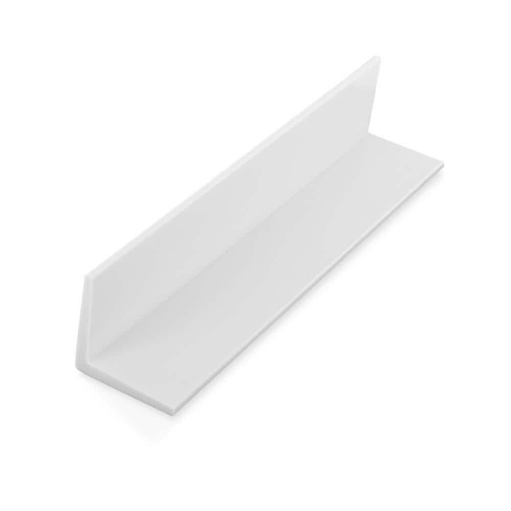 1-1/2 in. D x 1-1/2 in. W x 72 in. L White PVC Plastic 90° Even Leg Angle 