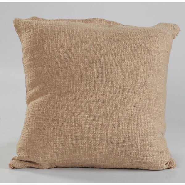 LR Home Reed Light Gray Solid Tufted 100% Cotton 18 in. x 18 in. Throw Pillow (Set of 2)