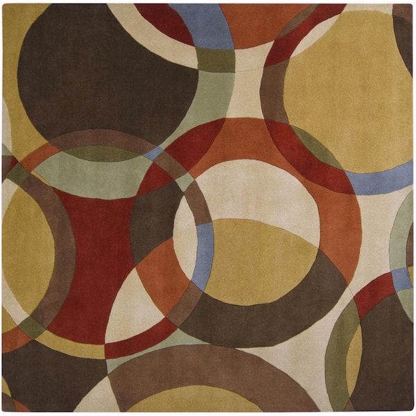 Livabliss Seletar Brown 6 ft. Square Area Rug