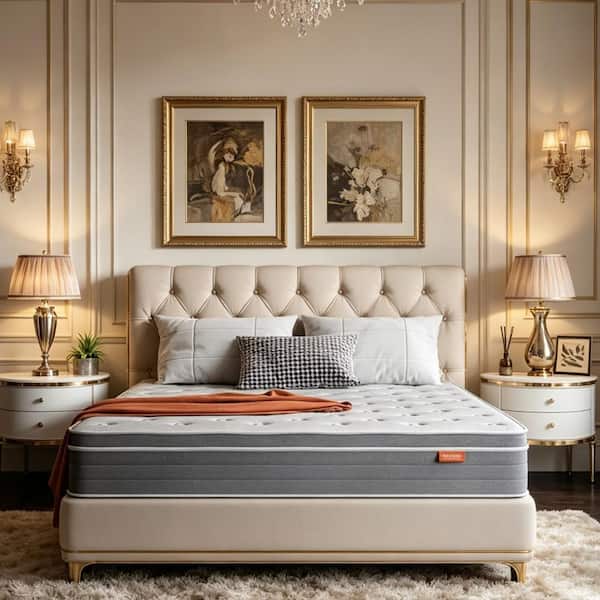 Cooling Queen Size Medium Hybrid Pillow top Mattress, 12 in. Support and Breathable Cooling Gel Memory Foam Mattress