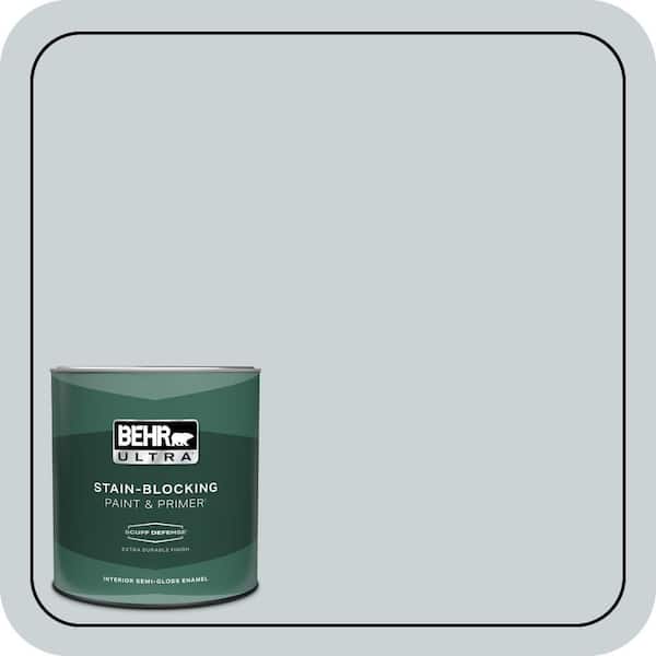 BEHR ULTRA 1 qt. #N490-1 Absolute Zero Extra Durable Semi-Gloss Enamel Interior Paint & Primer