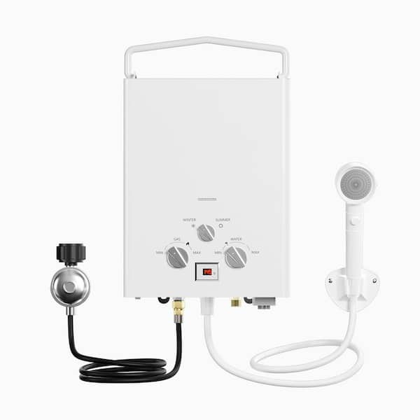 Outdoor Portable Propane Tankless Water Heater-6L 1.58 GPM Instant Hot Water with Handle and Overheating Protection