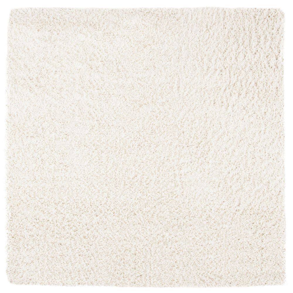 SAFAVIEH August Shag Ivory 7 ft. x 7 ft. Solid Square Area Rug AUG200C ...