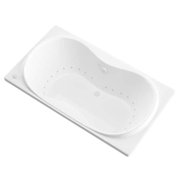 Universal Tubs Star Series 72 in. x 42 in. Rectangular Air Bathtub with Center Drain and Aromatherapy Bubbles in Glossy Smooth White