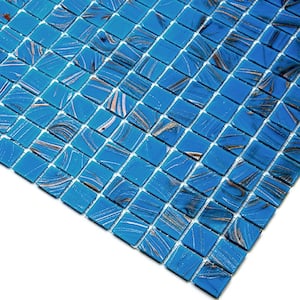 Celestial Glossy Rich Electric Blue 12 in. x 12 in. Glass Mosaic Wall and Floor Tile (20 sq. ft./case) (20-pack)