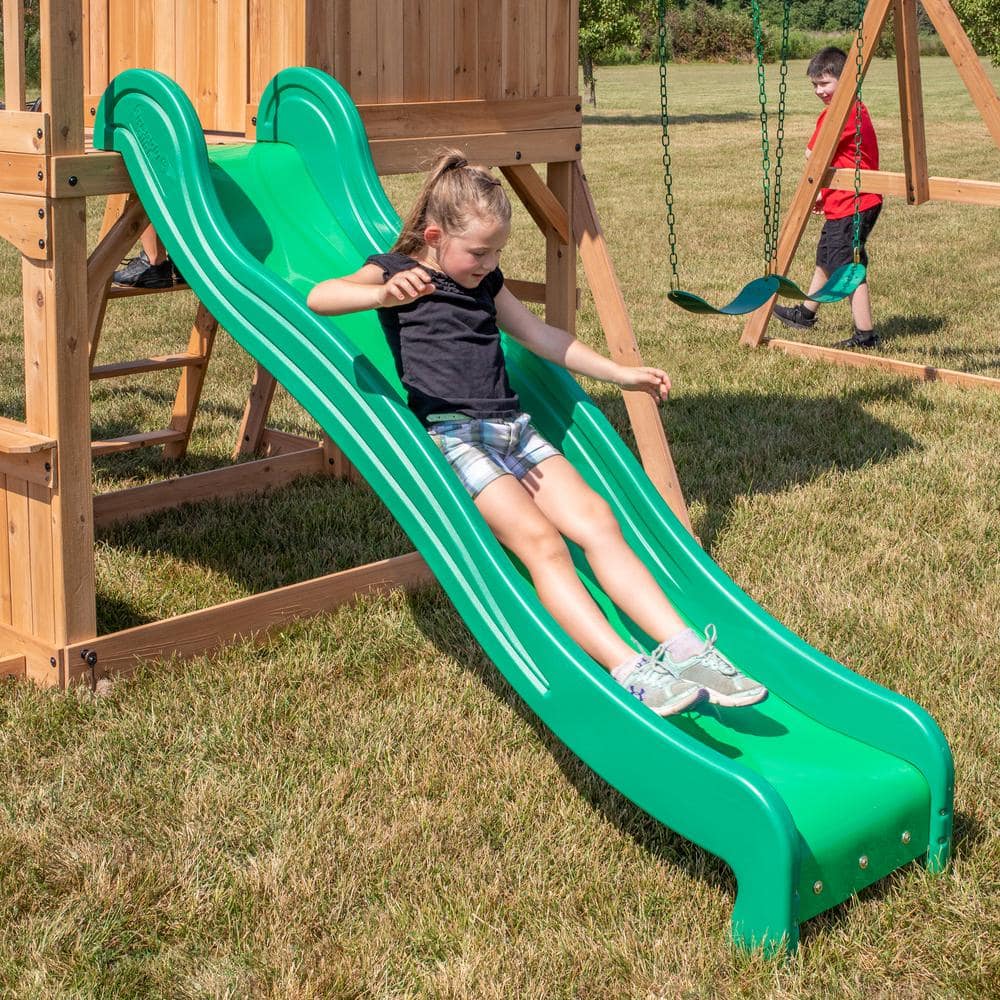 Montpelier Cedar Wood Swing Set with Slide and Monkey Bars