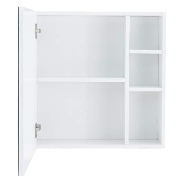 Avex White 21.7 in. W x 22 in. H Rectangular MDF Medicine Cabinet with Mirror