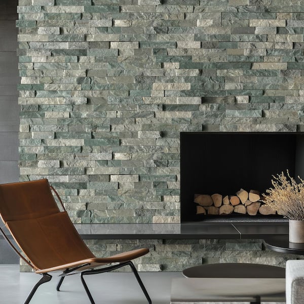 Sierra Blue Ledger Panel 9 in. x 24 in. Splitface Quartzite Wall Tile (36 cases/162 sq. ft./pallet)