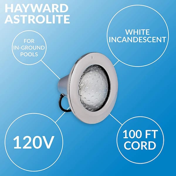 AstroLite 500-Watt/120-Volt 100 ft. Cord Pool Light with Stainless Steel Trim
