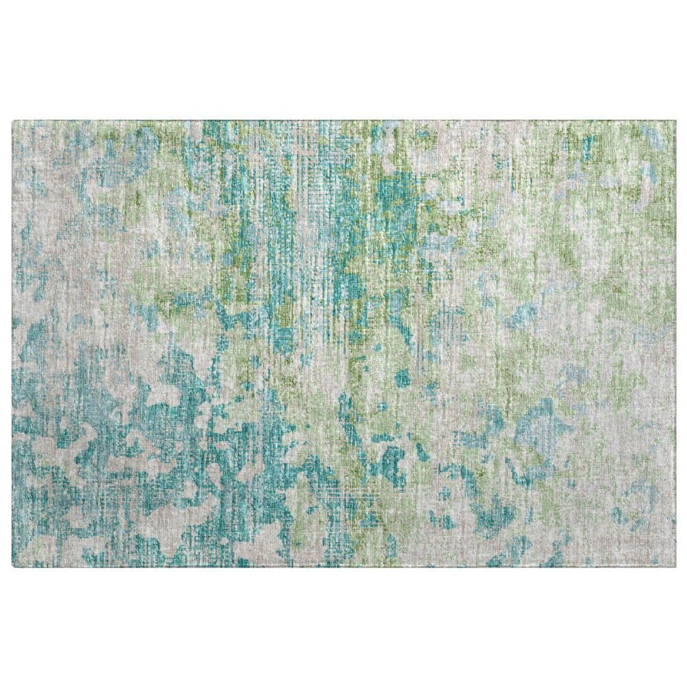 Dream Shag Premium Machine Washable Abstract ADS70 Green 2 ft. x 3 ft. Accent Rug price history on PriceWatchPro