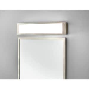 Woodbury 24.6 in. 1-Light Brushed Nickel Integrated LED Bathroom Vanity Light Bar with Frosted Acrylic Shade