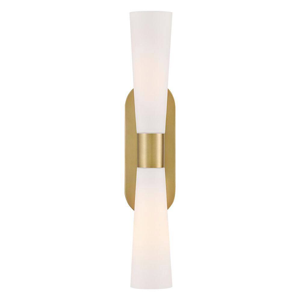 Beau 5.25 in. 2 Light Lacquered Brass Vanity Light price history on PriceWatchPro