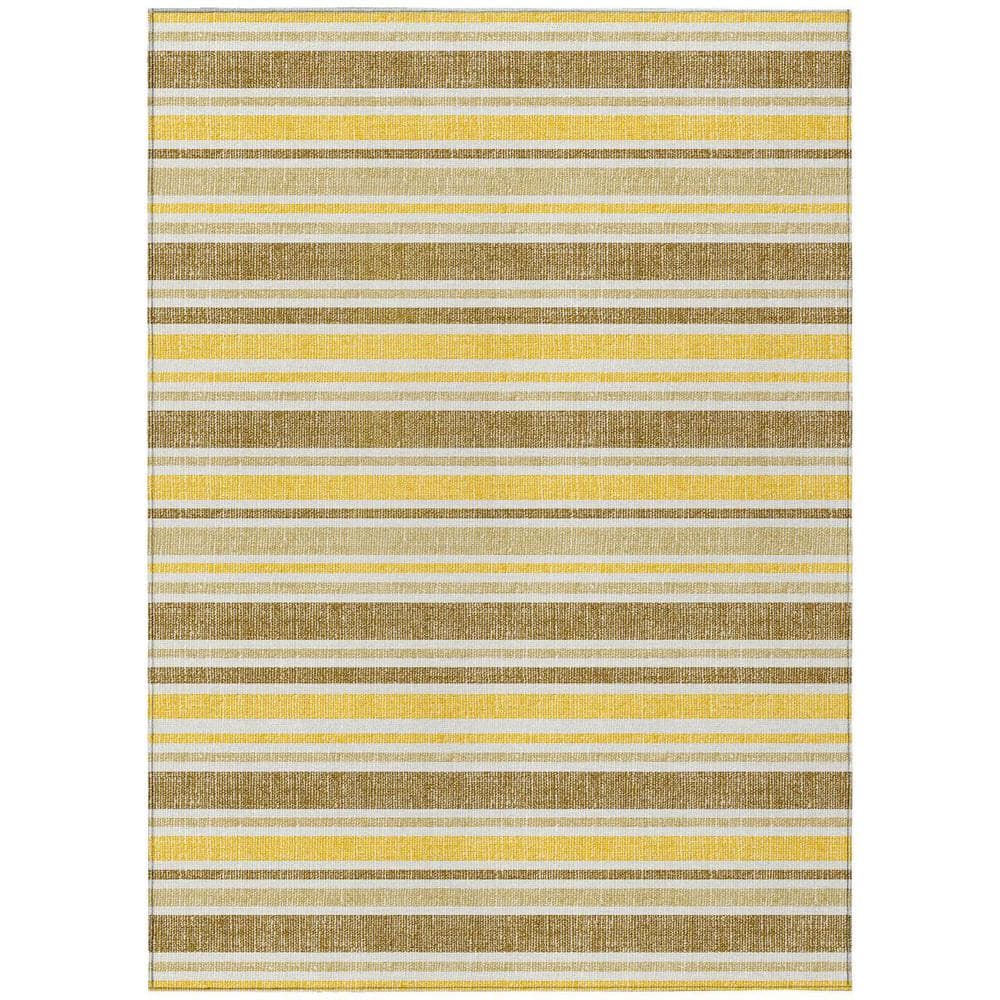 Brown and Orange 3 ft. x 5 ft. Woven Striped Polyester Rectangle Indoor/Outdoor Area Rug price history on PriceWatchPro