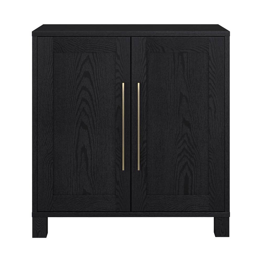 Black Grain MDF Rectangular Office Accent Cabinet