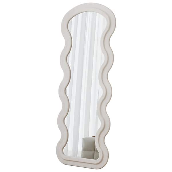 WAVE MIRROR スタンドミラー White 24 in. W x 63 in. H Wave Full Length Mirror with Stand