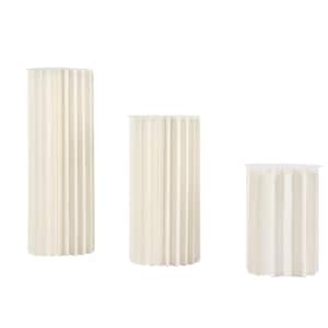 31.5 in. Tall Indoor/Outdoor White Foldable Cardboard PVC Plastic Cylinder Flower Stand (3-Piece)
