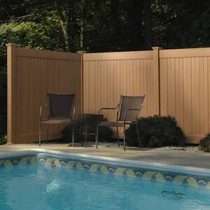 5 in. x 5 in. x 8 ft. Fairfax Almond Vinyl Privacy Fence Line Post