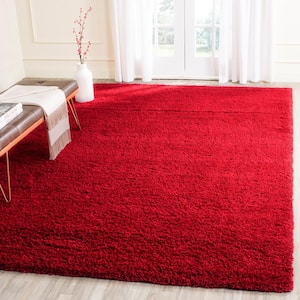 Laguna Shag Red 8 ft. x 10 ft. Solid Area Rug
