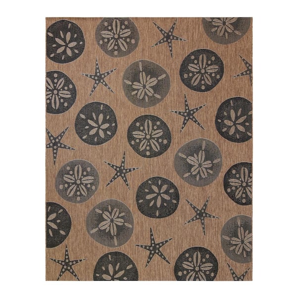 Gertmenian Paseo Starfish Havana/Black 6 ft. x 9 ft. Indoor/Outdoor Area Rug