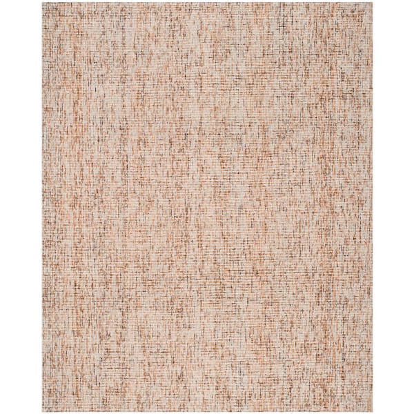 Abstract 10 ft. x 14 ft. Beige/Rust Speckled Area Rug