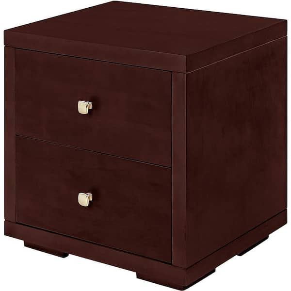 Espresso 2 Drawer 19.7 in. W Nightstand