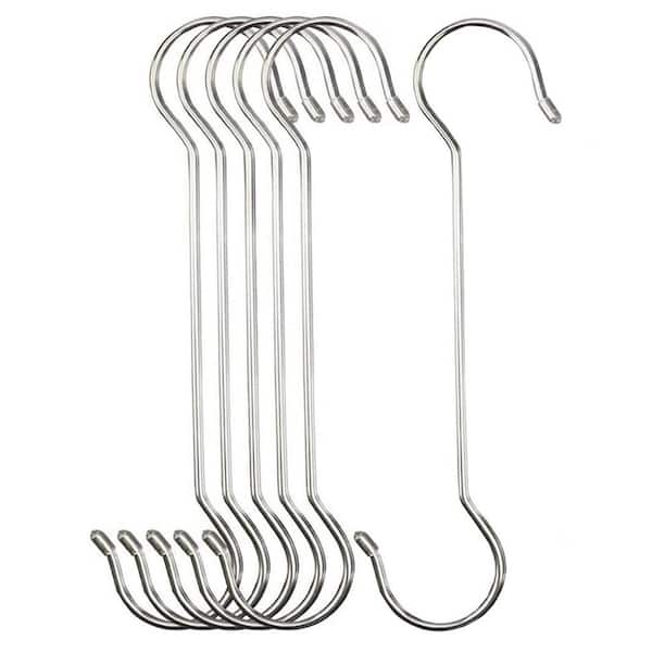 Extra Large Heavy Duty 12 in. S Hooks Stainless Steel with Soft Rubber Head for Indoor Outdoor Use 6-Pack