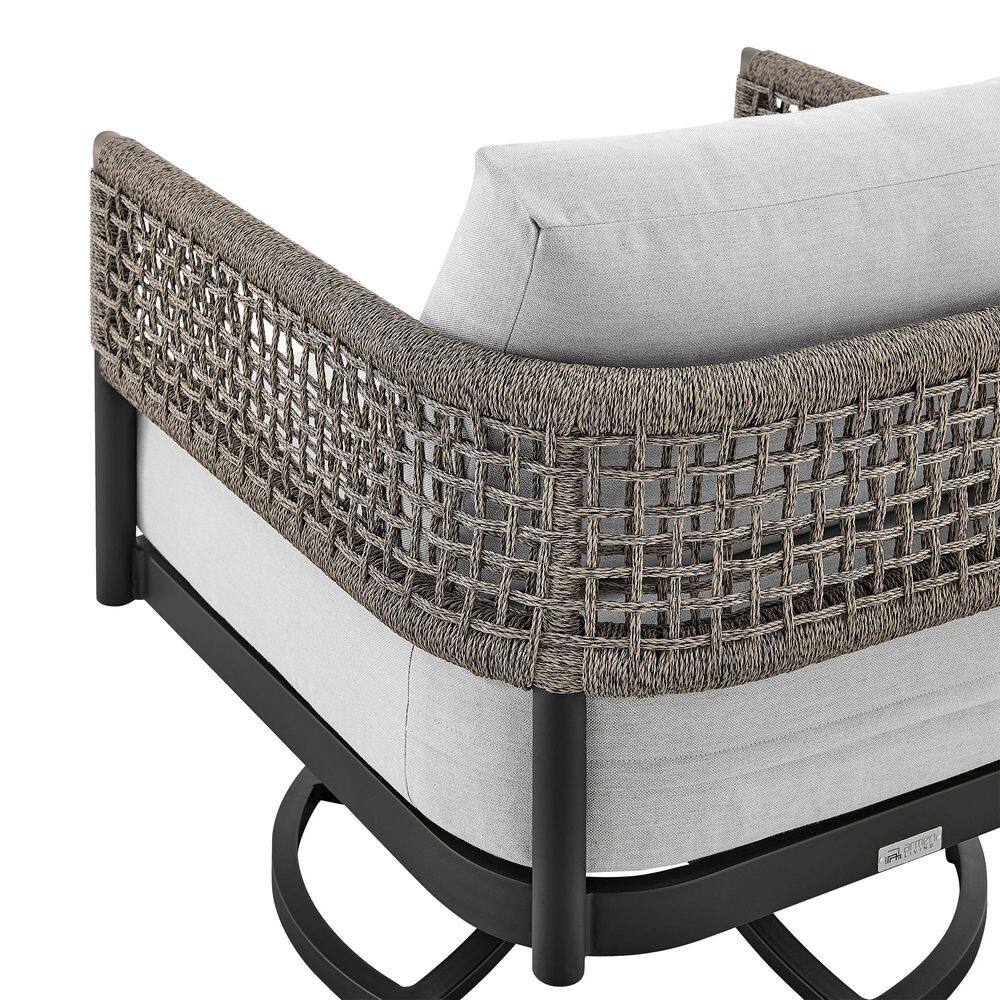 Felicia Gray Aluminum Outdoor Swivel Rocking Chair with Cushions