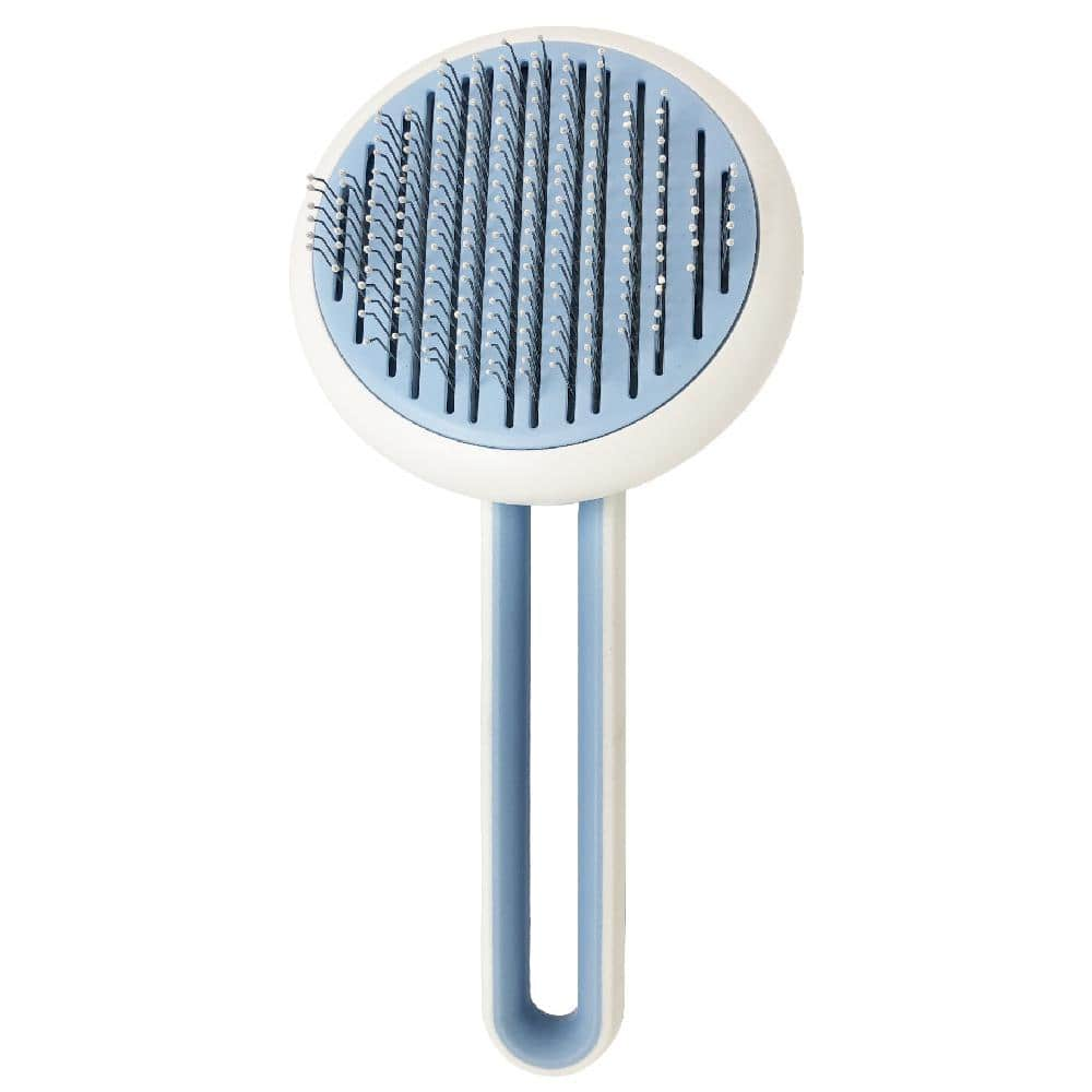 PET LIFE Concepto Modern Bristle Grooming Pet Deshedder Comb Blue