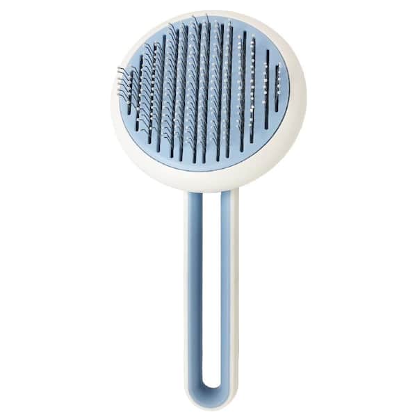 PET LIFE Concepto Modern Bristle Grooming Pet Deshedder Comb Blue