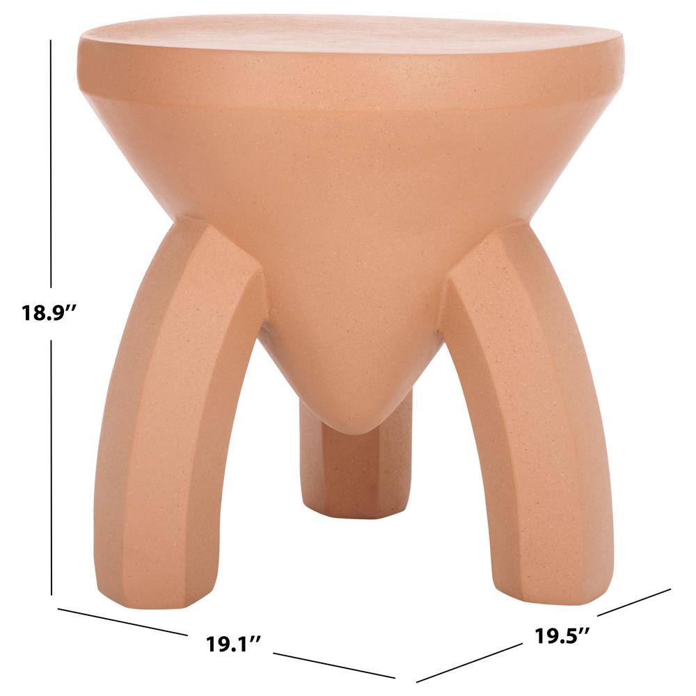 Terracotta Round Concrete End Table