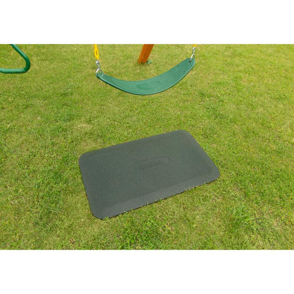 Green Rubber Playground Mats for Ground Protection, 40.2 x 20 in, Set of 2