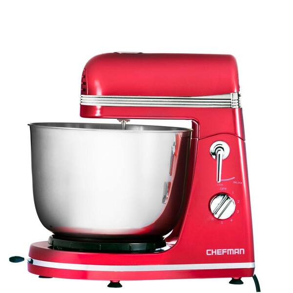 Chefman Legacy Series Power Stand Mixer in Red