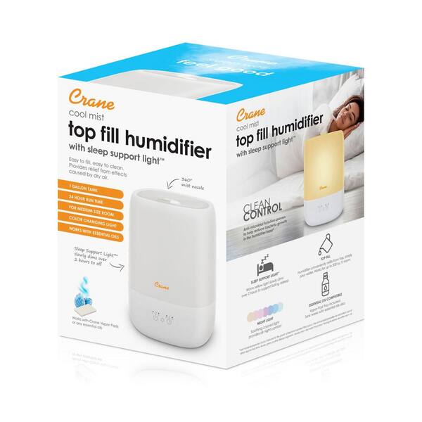 Crane 1 Gal. Top Fill Cool Mist Humidifier with Sleep