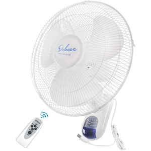 16 in. 3-Speed Mounted Wall Fan with Adjustable Tilt and Remote Control in White