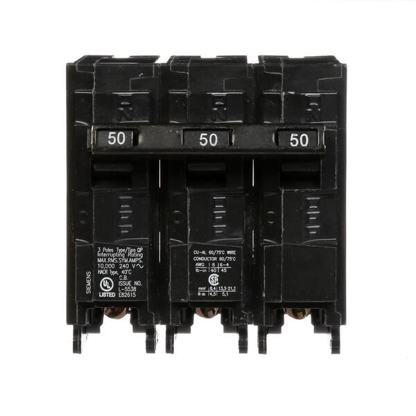 Siemens EF3-B050 Circuit Breaker 50A 3P 600V Frame EF 50 Amp 3 Pole EF3B050 Used 