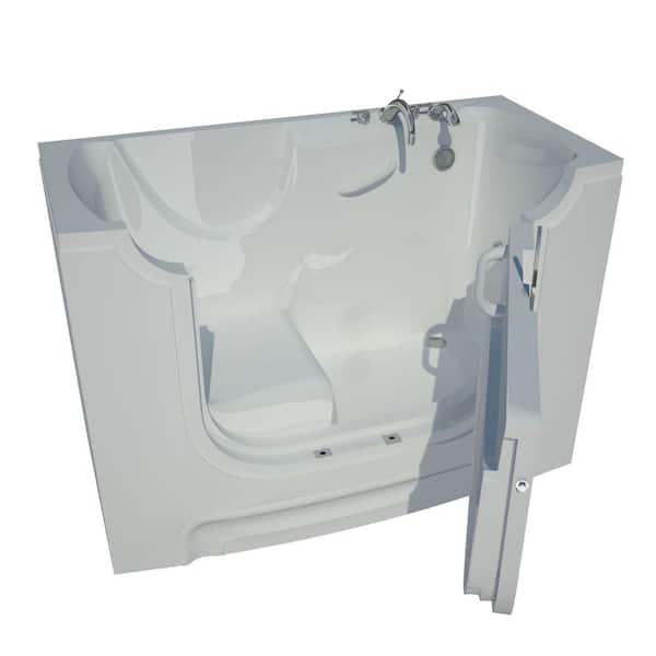Universal Tubs Nova Heated Wheelchair Accessible 5 ft. Walk-In Non-Whirlpool Bathtub in White with Chrome Trim
