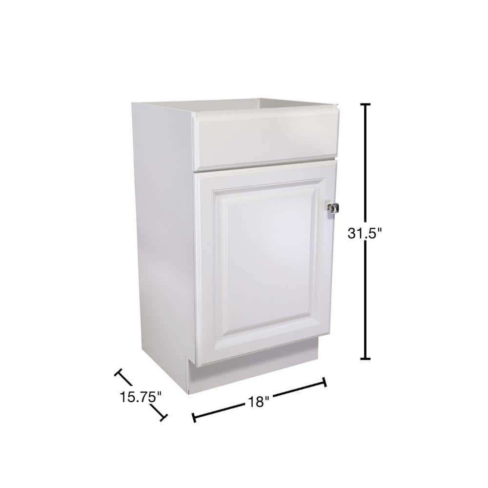 White MDF 18-Inch Single Door Bathroom Vanity