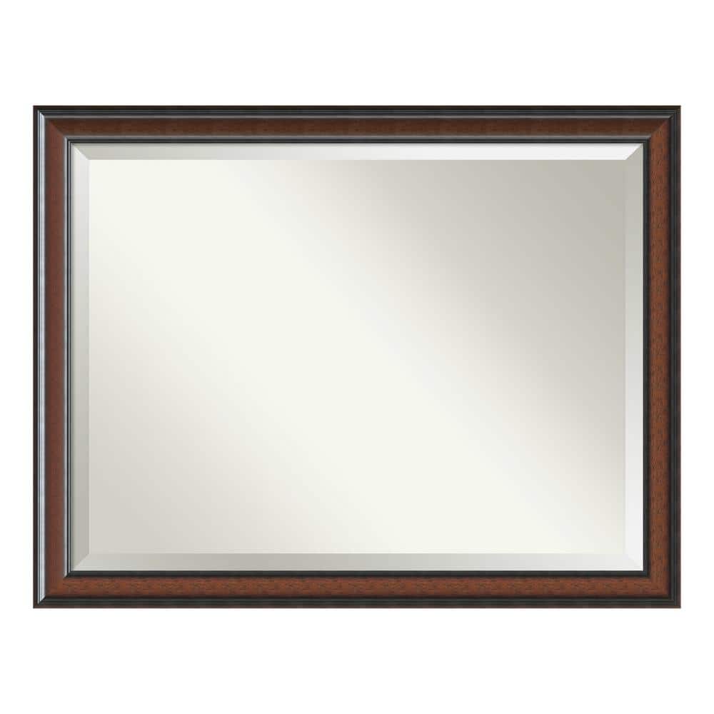 Cyprus Walnut Large Rectangular Wood Bathroom Vanity Mirror