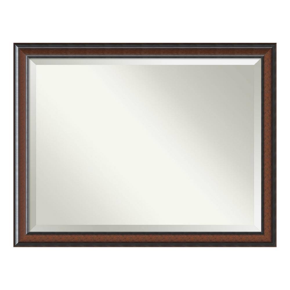 Cyprus Walnut Large Rectangular Wood Bathroom Vanity Mirror