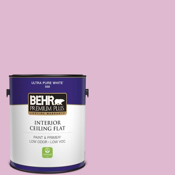 BEHR PREMIUM PLUS 1 gal. #M120-3 Pink Wink Ceiling Flat Interior Paint