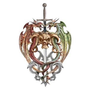 17.5 in. x 11.5 in. Hell-Bent Dragon Protectors of the Sword Wall Sculpture