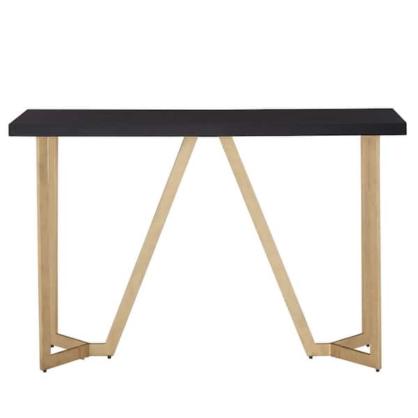 HomeSullivan Black and Gold Metal Base Sofa Table