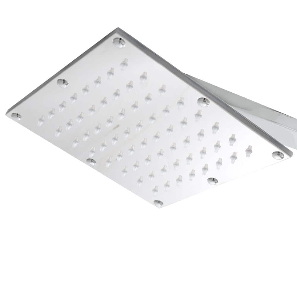 Polished Chrome Stainless Steel 59" Shower Panel with Jets and Handheld Wand